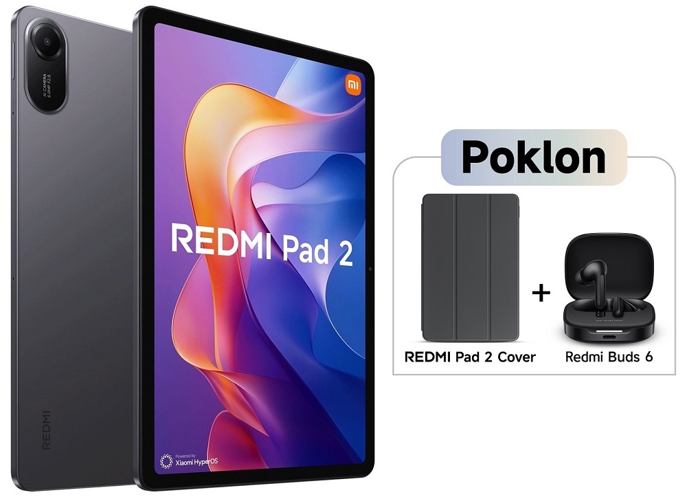 Xiaomi Redmi Pad 2 11" 2.5K 90Hz, 4GB/128GB, Gray, tablet + POKLON Redmi Pad 2 zaštita i Redmi Buds 6 slušalice Xiaomi Redmi Pad 2 11" 2.5K 90Hz, 4GB/128GB, Gray, tablet + POKLON Redmi Pad 2 zaštita i Redmi Buds 6 slušalice